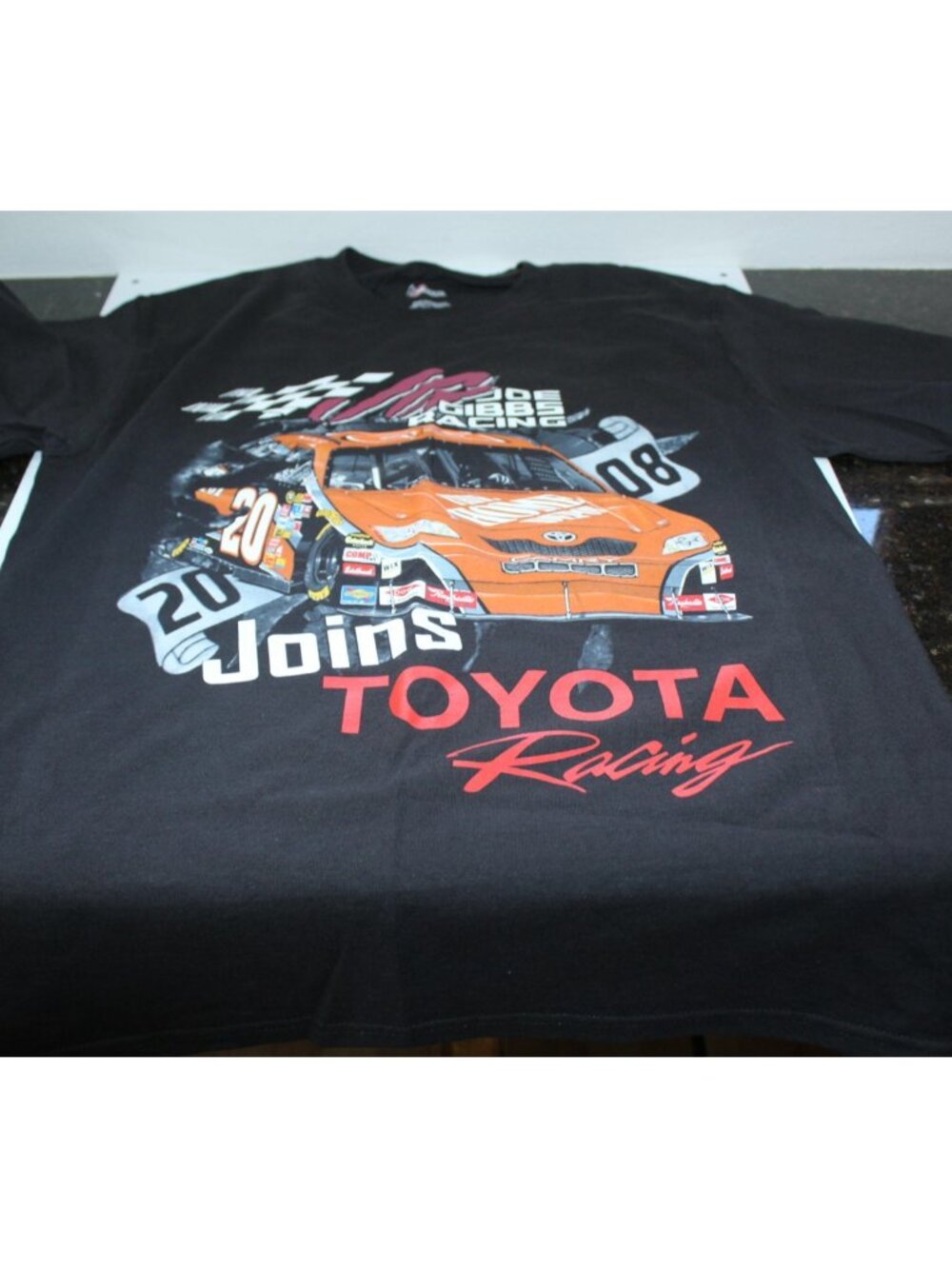Vintage Tony Stewart Home Depot Toyota Racing Graphic Print T-Shirt Black SZ M